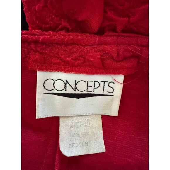 Vintage Concepts Red‎ Bodycon dress size Medium 80s EUC Puckered Stretch - Picture 6 of 6
